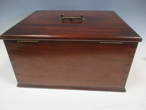 Lot 29 - Large 19th century wooden work box with drop...