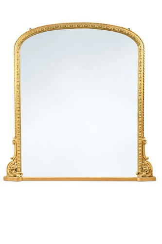 Lot 341 - A gilt overmantle mirror, 19th century