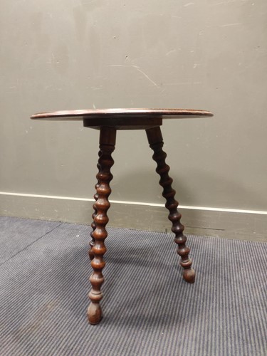 Lot 505 - A mahogany side table with bobbin turned legs...