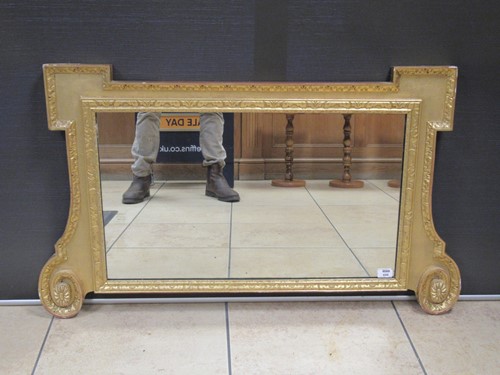 Lot 659 - A George II style overmantle mirror, 64 x 110cm
