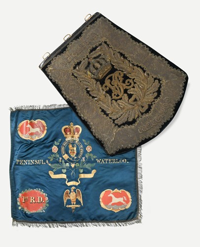 Lot 533 - A Sabretache pouch with VR central insignia