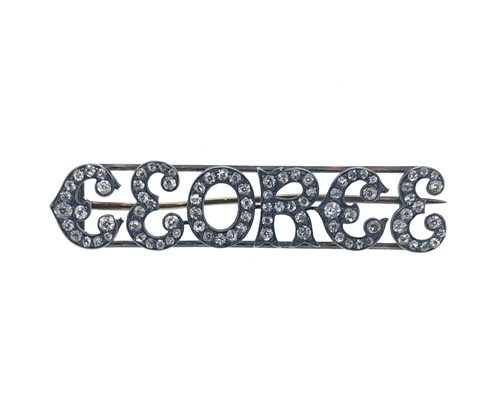Lot 172 - A Victorian diamond name brooch
