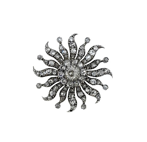 Lot 227 - A Victorian sunburst brooch