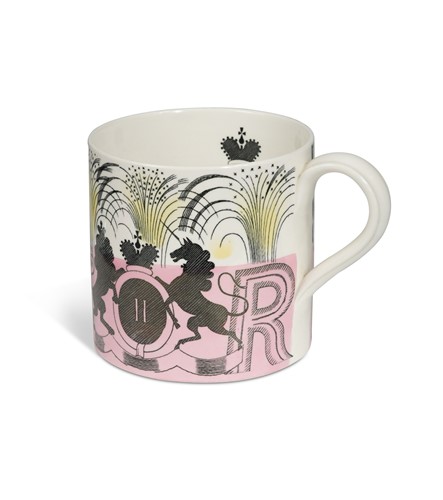 Lot 51 - Eric Ravilious for Wedgwood, a Queen Elizabeth II commemorative mug, 1953