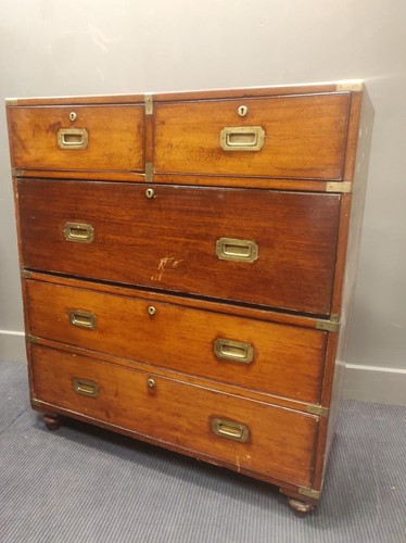 Lot 547 - A 19th century brass bound mahogany Campaign...