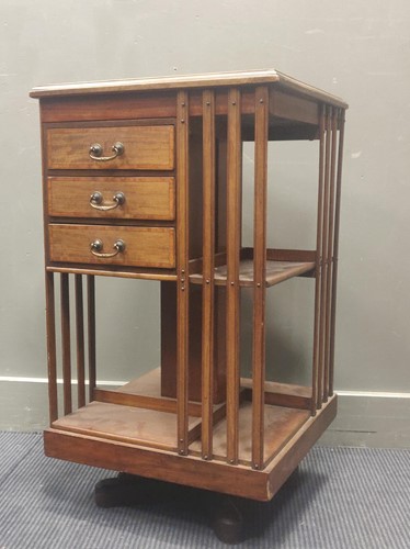 Lot 590 - An Edwardian inlaid mahogany revolving...