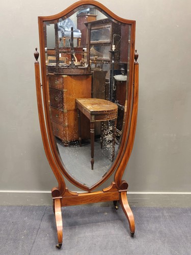 Lot 532 - An Edwardian inlaid mahogany shield shaped...