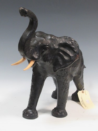 Lot 96 - A leather model of an elephant 48 x 56 x 29cm