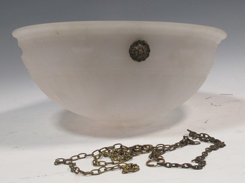 Lot 657 - A frosted glass plafonnier, 36cm diameter
