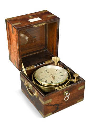 Lot 529 - A rosewood cased marine chronometer retailed by William E. Harpur Philadelphia No.507