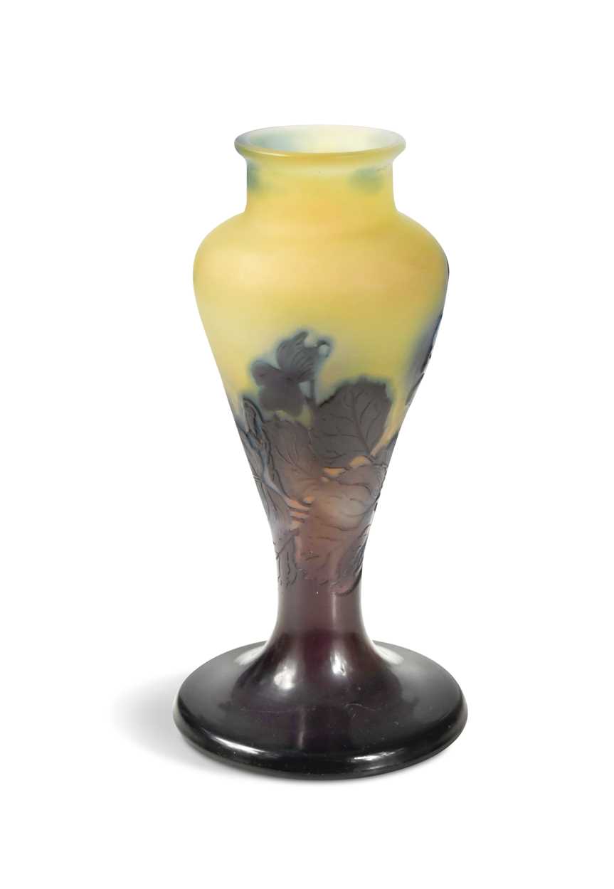 Lot 3 - Emile Gallé (French, 1846-1904), a double overlay cameo glass vase