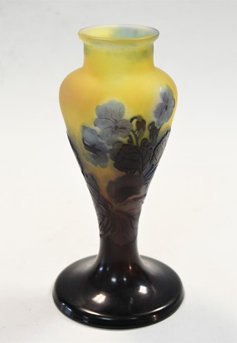 Lot 3 - Emile Gallé (French, 1846-1904), a double overlay cameo glass vase