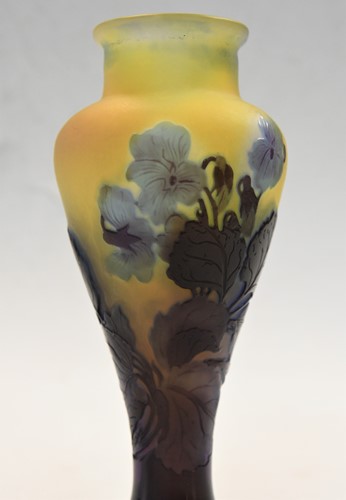 Lot 3 - Emile Gallé (French, 1846-1904), a double overlay cameo glass vase