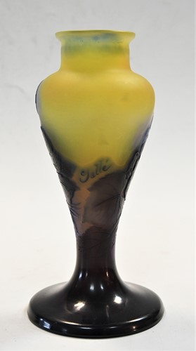 Lot 3 - Emile Gallé (French, 1846-1904), a double overlay cameo glass vase