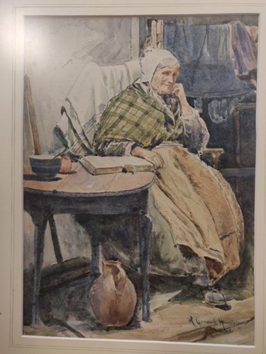 Lot 457 - Robert Gemmel, watercolour of an elderly lady...