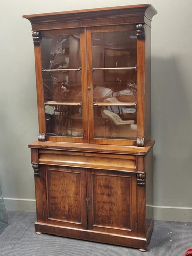 Lot 625 - A Victorian walnut display cabinet, 201 x 110...