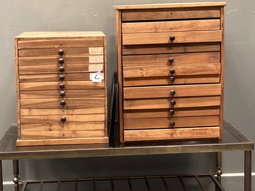 Lot 556 - A pair of minature collectors drawers, 49 x 38...