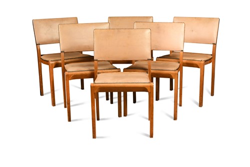 Lot 205 - Alvar Aalto for Finmar, a birch veneered table 91 and six chairs