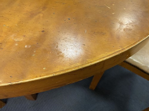 Lot 205 - Alvar Aalto for Finmar, a birch veneered table 91 and six chairs