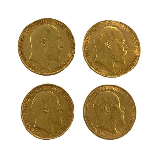 Lot 482 - Two 'King's Head' sovereigns together with two 'King's Head' half sovereigns