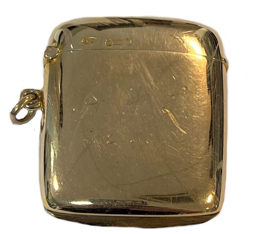 Lot 484 - An Edward VII 15ct gold vesta case