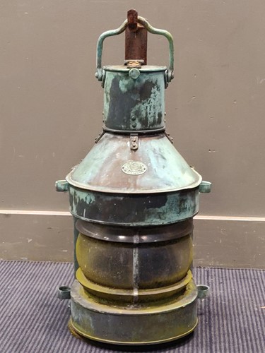 Lot 691 - A Harvie copper and glass maritime ships...