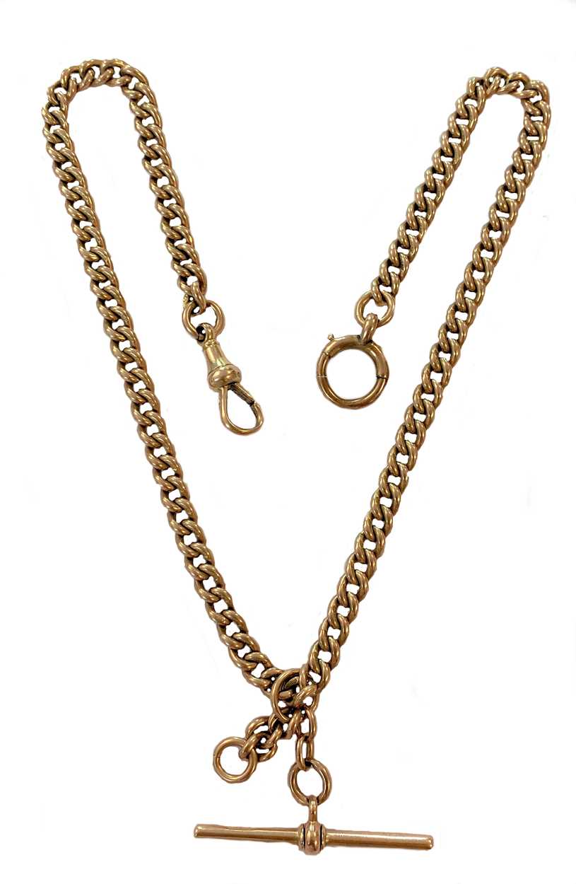 Lot 369 - A Victorian 9ct rose gold  'Albert' watch chain