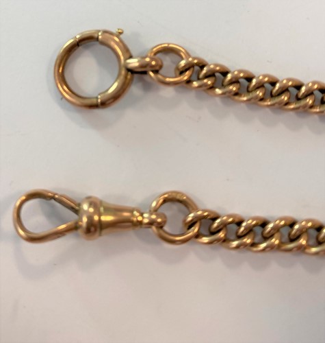Lot 369 - A Victorian 9ct rose gold  'Albert' watch chain