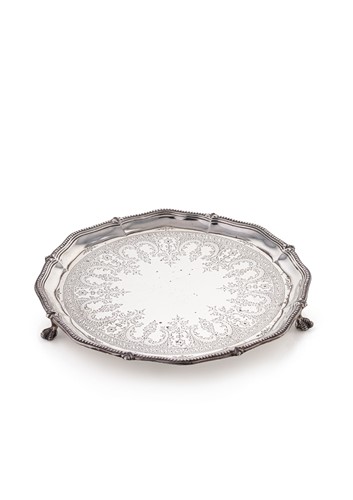 Lot 594 - A Victorian silver waiter