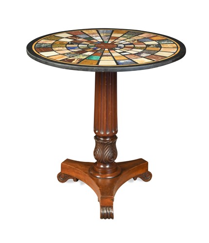 Lot 496 - A William IV mahogany specimen topped occasional table