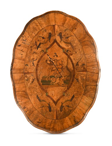 Lot 562 - A marquetry inlaid walnut tray, probably Italian 19th century
