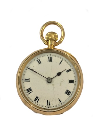 Lot 362 - Unsigned - An 18ct gold open faced miniature pocket watch