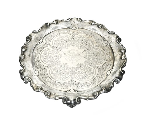 Lot 607 - A Victorian silver salver
