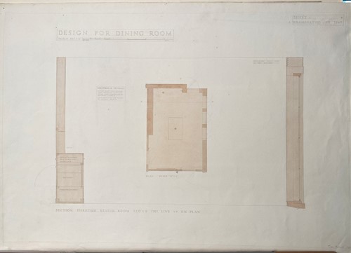 Lot 163 - Joan Woodward (née Halsall), a small folio of architectural interiors and furniture designs, 1950