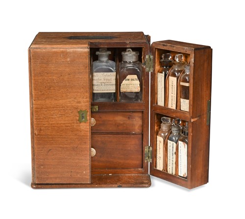 Lot 648 - A mahogany medicine chest, mid-19th century