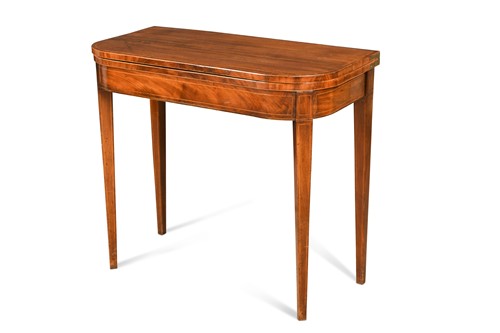 Lot 587 - A George III mahogany and satinwood strung card table