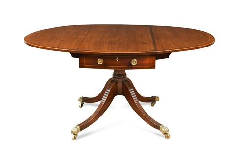 Lot 375 - A George III mahogany and fruitwood strung Pembroke table
