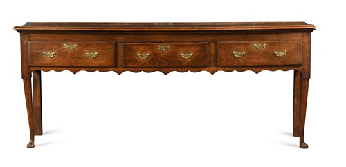 Lot 364 - An oak dresser base, mid-18th century