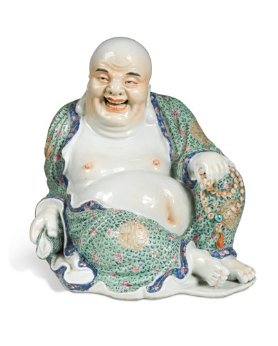 Lot 1 - A Chinese porcelain model of Putai, Republic Period circa 1920-1930