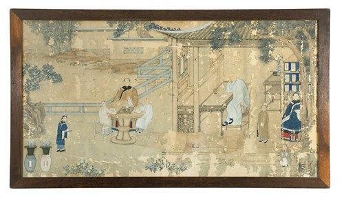 Lot 175 - A Chinese painting on paper, Qing Dynasty, probably late Qianlong, circa 1780