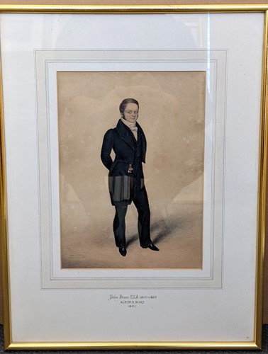 Lot 405 - A collection of five portrait watercolours and...