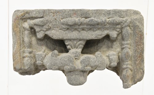 Lot 42 - A Gandharan grey schist fragmentary oxen panel, 3rd/4th century