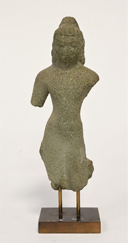 Lot 73 - A Khmer sandstone standing figure of Buddha, 12th century style