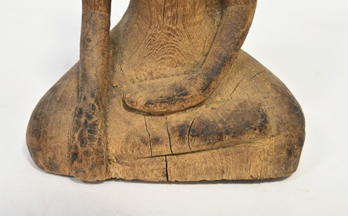 Lot 80 - A Thai carved wood seated Buddha, Sukothai, early 19th century