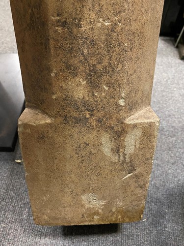 Lot 66 - A Khmer style large greenstone Shiva lingham