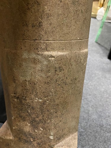 Lot 66 - A Khmer style large greenstone Shiva lingham