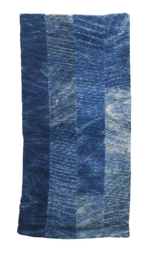 Lot 122 - A Tibetan Tsukdruk in four deep indigo panels, circa 1920