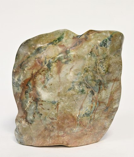 Lot 99 - A Chinese Scholar's green mottled stone, probably Qing Dynasty