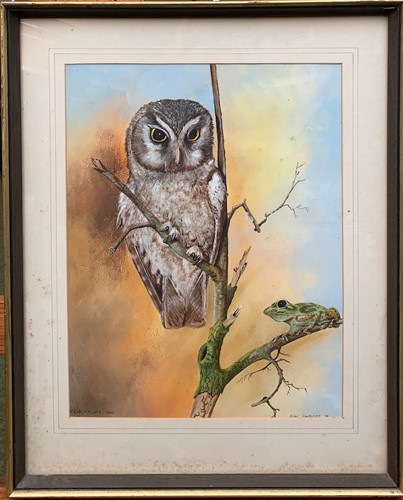 Lot 402 - Alan Fairbrass, 2 watercolours of an owl and...