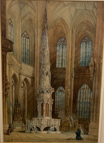 Lot 416 - Two architectural watercolour studies of...